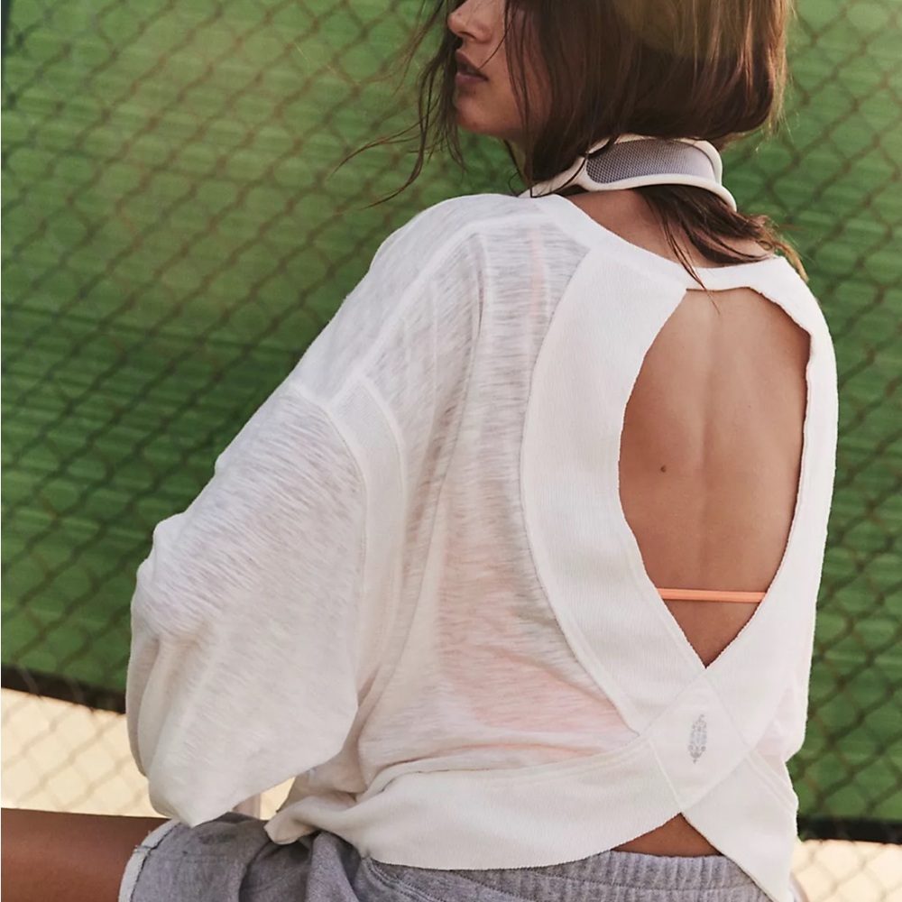 FP Movement by Free People Open Back White Tee